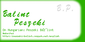 balint peszeki business card